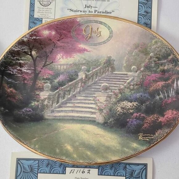 The Bradford Exchange Boxed Set Of 12 Ceramic Thomas Kinkade Decorative Plates - Picture 8 of 9